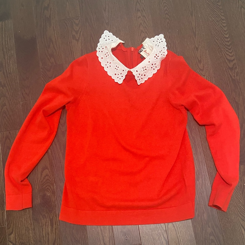 Boutique by Jaeger Holiday sweater with button out collar
